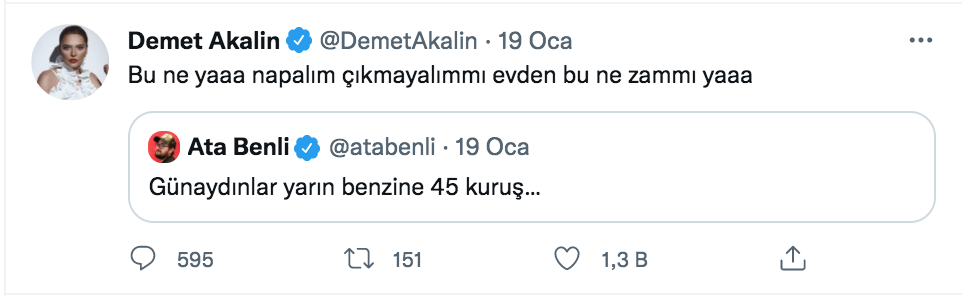 demet akalin dan benzin zammina tepki